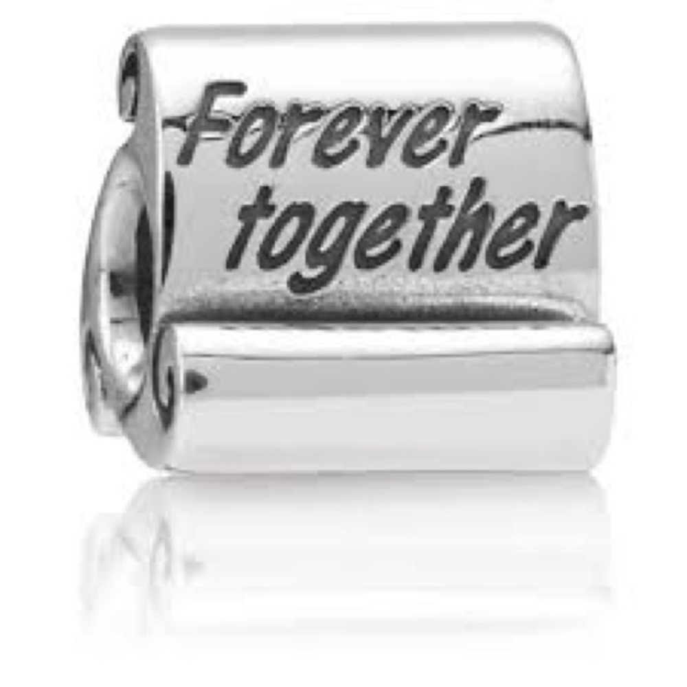Retired Sterling Silver Forever Together Scroll Bead - (#790513)
